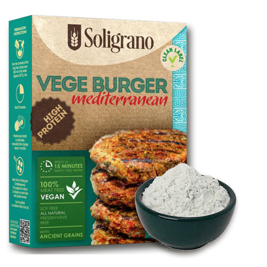 Burger vegan Μεσογειακό VEGAN BURGERS SOLIGRANO